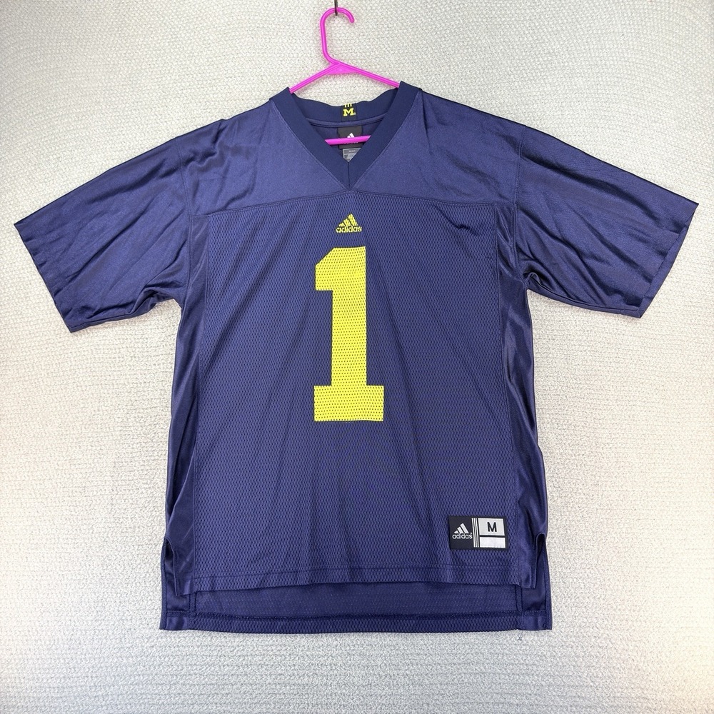 Adidas University of‎ Michigan Wolverines #1 Football Jersey Mens Medium Blue